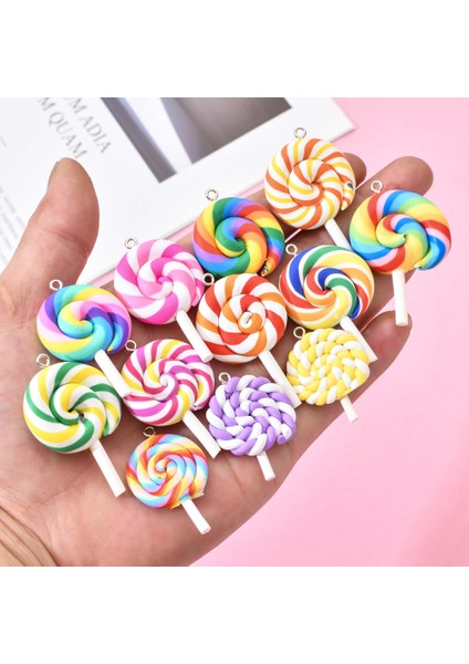 10 Adet/grup Lolipop Charms El Yapımı Takı Yapımı Takı Yapımı Takı Yapımı Charms Anahtarlık Anahtarlık Anahtarlık Takı Yapımı Charms (Yurt Dışından)