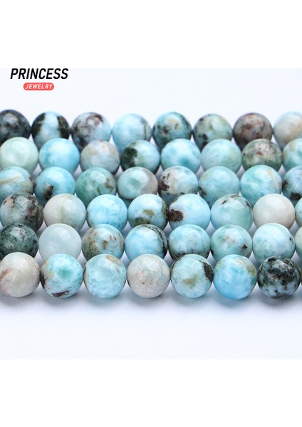 Hakiki Doğal Dominika Larimar 7 8 10MM Şifa Kristalleri Boncuklar Takı Yapımı Için Dıy Bilezik Kolye (Yurt Dışından)