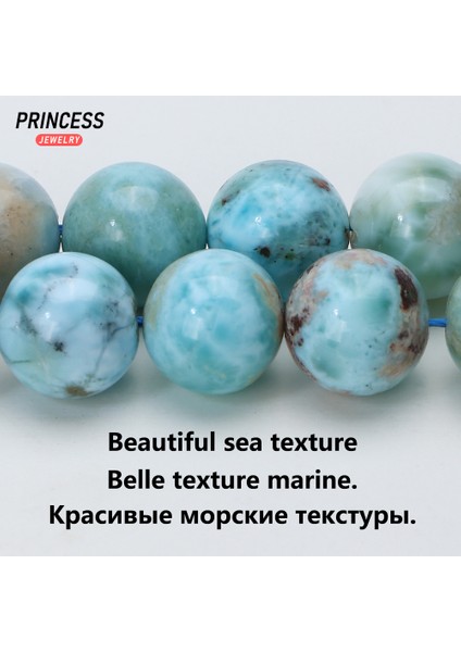 Hakiki Doğal Dominika Larimar 7 8 10MM Şifa Kristalleri Boncuklar Takı Yapımı Için Dıy Bilezik Kolye (Yurt Dışından) modelleri