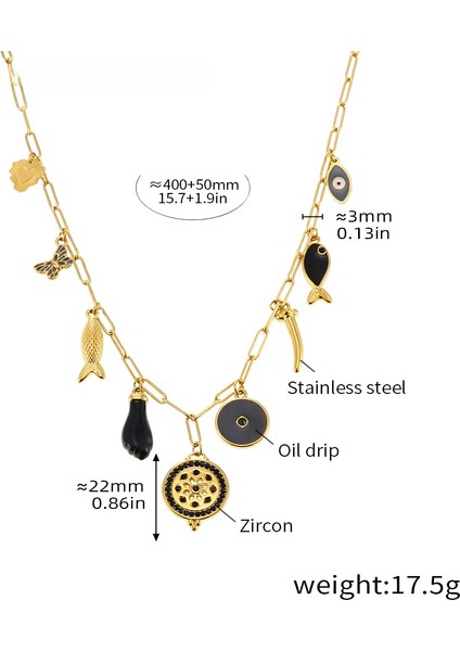 Vintage Benzersiz Renk Charm Zirkonyum Kolye Kolye Emaye Balık Göz Yeni Moda Ataç Kadın Hediye (Yurt Dışından) modelleri