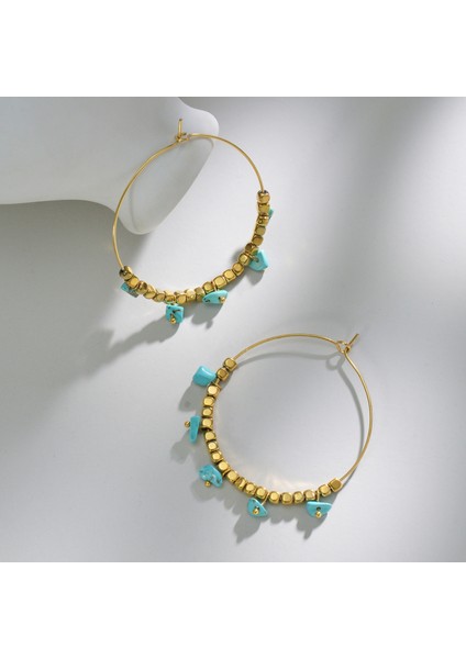 Bohemian Taş Paslanmaz Çelik Küpe Için Minimalist Moda Takı Kız (Yurt Dışından) modelleri