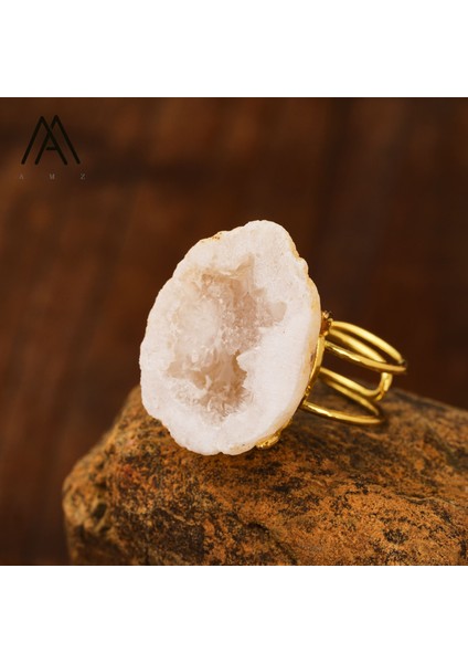 Kadınlar Için Doğal Azurit Malakit Jeot Parmak Yüzükleri Ham Değerli Taş Mineral Reiki Şifa Takı Hediyeleri (Yurt Dışından)