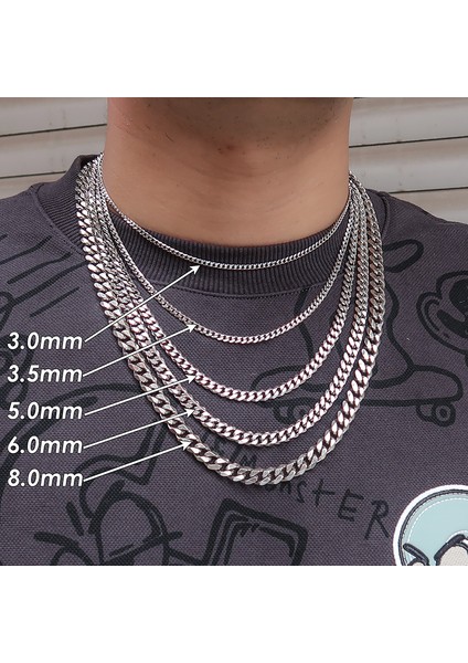 10 Adet Çelik Bağlantı Kolye Erkekler Kadınlar Için Kararmaz Ücretsiz Ağır Bordür Zincir Kolye Gerdanlık 16 18 20 22 24 Inç (Yurt Dışından)