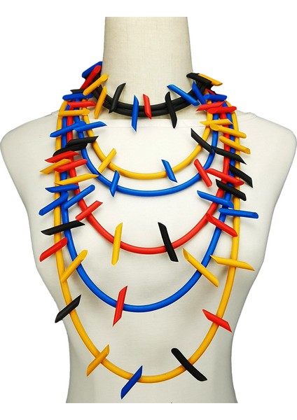 Ukebay Yeni Gotik Kolye Kolye Kadın Punk Kazak Zincirleri 3 Kolye Garip Mücevher El Yapımı Kauçuk Mücevher Torklar Halat (Yurt Dışından)