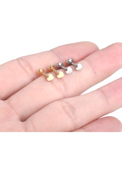10 Adet/grup Titanyum Kulak Tragus Kıkırdak Piercing Içten Dişli Kalp Ay Yıldız Yıldırım Dudak Yüzük Dudak Çivisi Vücut Takısı (Yurt Dışından)