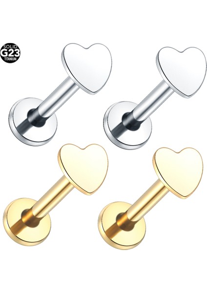 10 Adet/grup Titanyum Kulak Tragus Kıkırdak Piercing Içten Dişli Kalp Ay Yıldız Yıldırım Dudak Yüzük Dudak Çivisi Vücut Takısı (Yurt Dışından)