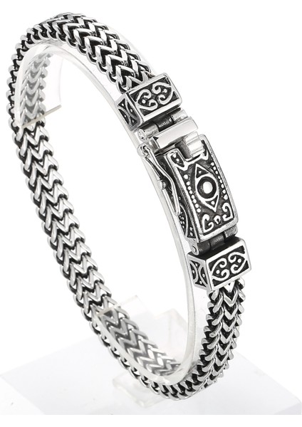 Fongten Vintage Şeytan Gözü Erkek Paslanmaz Çelik Bileklik Hip Hop Karanlık Şövalye Koruyucu Aksesuarları Moda Takı Parti Hediyeleri (Yurt Dışından)