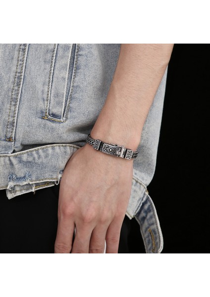 Fongten Vintage Şeytan Gözü Erkek Paslanmaz Çelik Bileklik Hip Hop Karanlık Şövalye Koruyucu Aksesuarları Moda Takı Parti Hediyeleri (Yurt Dışından) modelleri