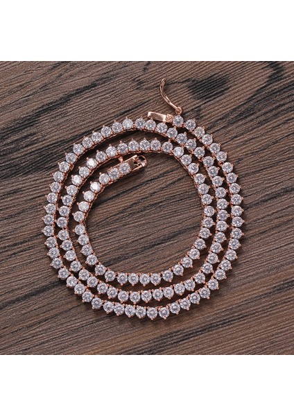 3mm Çelik Plaka 3 Çatal Tenis Zinciri Kadın Kolye Takı Hediye BC101 (Yurt Dışından)