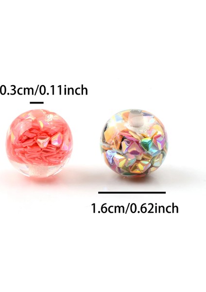 10 Adet 16MM Glitter Youvarlak Reçine Abs Charm Büyük Boncuklar Takı Yapımı Için Dıy Takı Aksesuarları Malzemeleri (Yurt Dışından)