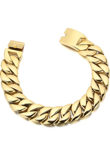 Kalen 20MM/31MM Punk Erkek Kadın Paslanmaz Çelik Kolye Ağır Büyük Kolye Curb Küba Zinciri Choker Takı 40/42CM Uzunluk (Yurt Dışından)