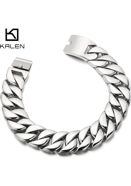 Kalen 20MM/31MM Punk Erkek Kadın Paslanmaz Çelik Kolye Ağır Büyük Kolye Curb Küba Zinciri Choker Takı 40/42CM Uzunluk (Yurt Dışından) fiyatları