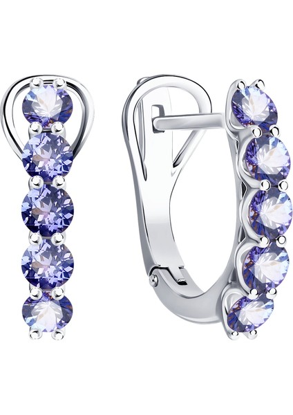 2mm Tanzanit 925 Ayar Gümüş Küpe Kübik Ozel Moda Takı (Yurt Dışından) modelleri