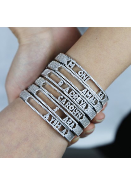 Gümüş Rengi 5A Kübik Zirkonyum Cz Mini Zirkonyum 26 Baş Harfli Kendin Yap Isim Harfli Bilezik Kaydırıcı Alfabe Kendin Yap Bilezik Erkek Kadın Takı (Yurt Dışından) fırsatları