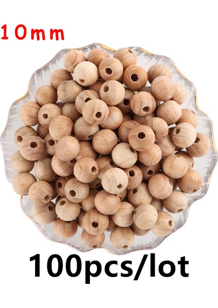 Kovict 100-1000 Adet Kayın Ahşap Boncuk Çevre Dostu Yuvarlak Boncuk Harf Altıgen Bilezik Kolye Aksesuarları Takı Yapımı Için (Yurt Dışından)