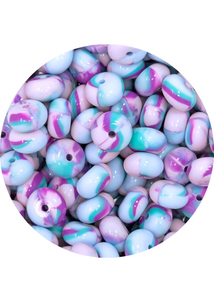 Yeni 100 Adet Gökkuşağı Kravat Boyası 14MM Parıltılı Silikon Boncuklar Abaküs 14MM Gevşek Toplar Kalemler Anahtarlık Dıy Takı Için Parlak Parlak Boncuk (Yurt Dışından)
