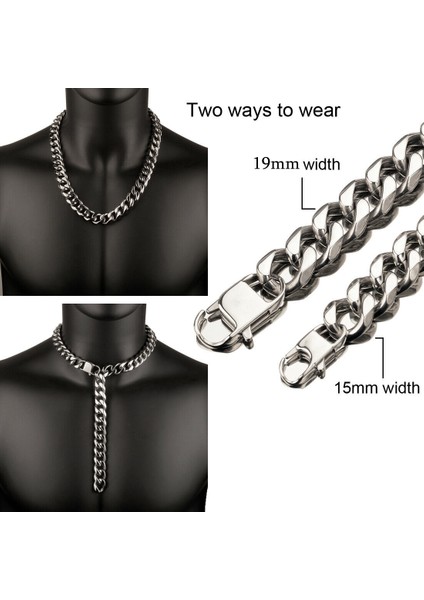 15MM/19MM Hip Hop Paslanmaz Çelik Link Çinko Kaya Takı (Yurt Dışından)