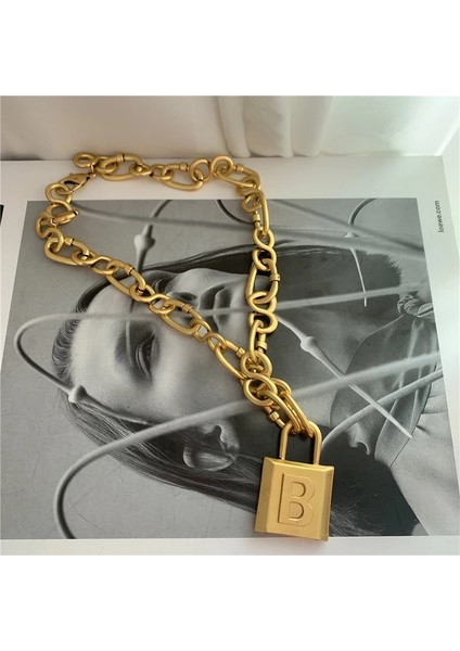 Vintage Metal Kalın Çinko Kalılı Geometrik Harf B Kilıl Kalılı Moda Kadın Punk Takı Yansıma (Yurt Dışından) modelleri