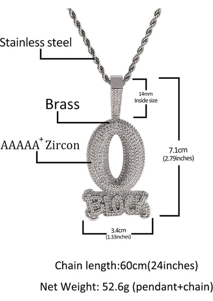 Hip Hop Prong Ayarı Aaa Cz Taş Parıltılı Buzlu Katı O Blok Harf Kolye Erkekler Için Rapçi Takı Altın Gümüş Renk (Yurt Dışından) fiyatları