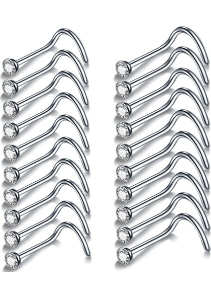 100 Adet/grup 18G 20G Burun Deliği Piercingleri Cz Kristal Piercing Burun Saplaması Paslanmaz Çelik Yıldız Burun Halkaları Nariz Piercing Vücut Takısı (Yurt Dışından)