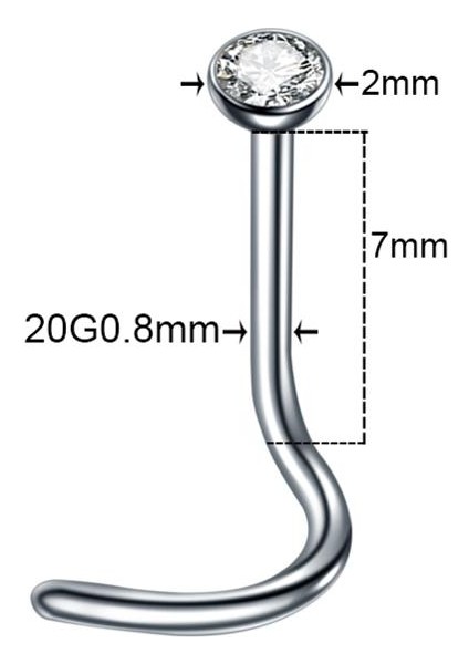 100 Adet/grup 18G 20G Burun Deliği Piercingleri Cz Kristal Piercing Burun Saplaması Paslanmaz Çelik Yıldız Burun Halkaları Nariz Piercing Vücut Takısı (Yurt Dışından)