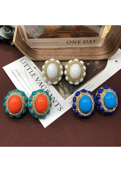 Draweye Ortaçağ Saray Tarzı Saplama Küpeler Kadınlar Için Vintage Geometrik Zarif Moda Takı Mix Renk Pendientes Mujer (Yurt Dışından)