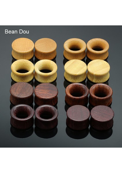 2 Adet Moda Ahşap Kulak Tıkacı Et Tünelleri Ölçüler 8-20MM Kulak Tragus Genişletici Gül Ağacı Bambu Mor Kalp Vücut Piercing Takı (Yurt Dışından)