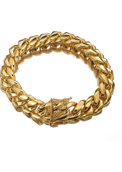 Gül Altın Curb Linki Bilezik 7-11 Inç Erkekler Için 8/10/12/14/16/18MM (Yurt Dışından) modelleri