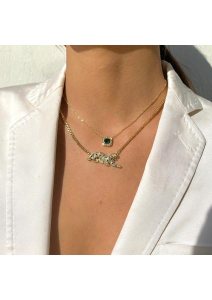 Serin Hayvan Tasarım Mikro Açacağı Cz Yüksek Kalite Leopar Jaguar Charm Kolye Moda Kadın Kolye (Yurt Dışından) fiyatları