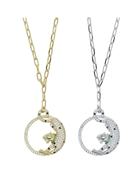 Serin Hayvan Tasarım Mikro Açacağı Cz Yüksek Kalite Leopar Jaguar Charm Kolye Moda Kadın Kolye (Yurt Dışından) modelleri