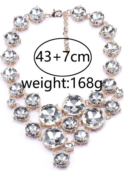 2025 Yılbaşı Kristal Cam Büyük Yaka Bidirimi Gerdanlık Kolye Kadın Zarif Düğün Büyük Önlük Kolye Femme (Yurt Dışından) fırsatları