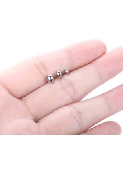 50 Adet Titanyum Top Yedek Içten Dişli Aksesuarlar Burun Dudak Piercingi Endüstriyel Barbell Yüzük Piercing Vücut Takısı (Yurt Dışından)