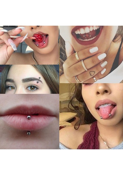 10 Adet/grup Titanyum Kaş Piercing Muz Küpe Dış Iplik 16G Kavisli Halter Tragus Kulak Kıkırdak Korsan Takı (Yurt Dışından)
