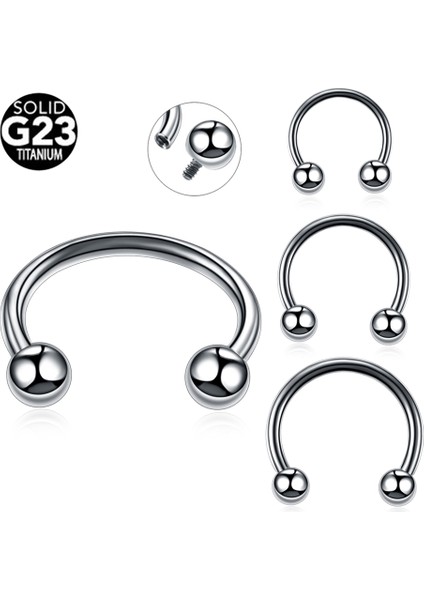 1/10 Adet Titanyum 18G 16G 14G Top At Nalı Yüzükler Helix Tragus Küpe Burun Dudak Yüzükler Dairesel Septum Piercing Takı 6-16MM (Yurt Dışından)