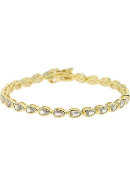5A Kübik Zirkonyum Cz Tenis Bilekliği 17CM 19CM Bezel Ayarı Basit Clic Kadın Kız Zincir Takı (Yurt Dışından)