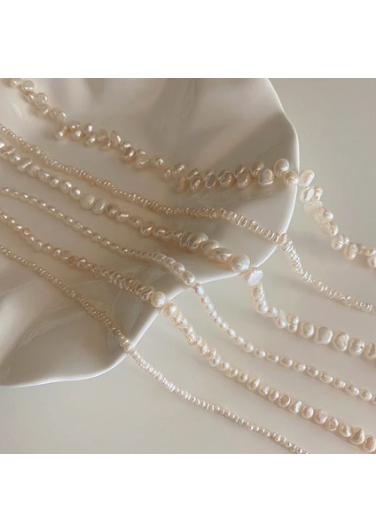 Retro Tatlı Su Inci Kolye Kadın Fransız Basit Zarif Moda Zincir Kolyeler (Yurt Dışından) fırsatları