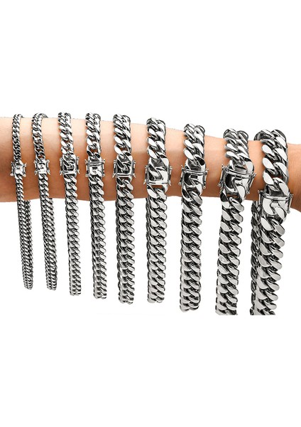 6MM-22MM Altın Gümüş Renkli Titanyum Çelik Küba Miami Zincirleri Kolyeler Büyük Ağır Yuvarlak Bağlantı Zinciri Erkekler Için Hip Hop Rock Takı (Yurt Dışından) fiyatları