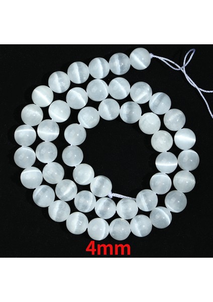 A + + Doğal Beyaz Kalsit Selenit 4 6 8 10MM Geevşek Taş Boncuk Yapımı Için Bilezik Kristal Boncuklar Dıy Aksesuarları (Yurt Dışından)