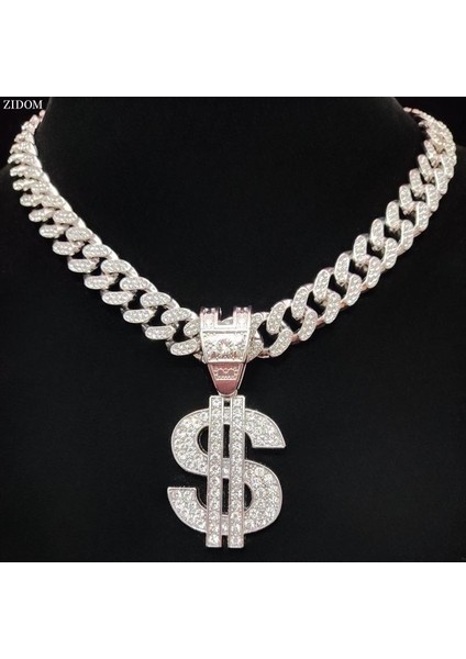 Hip Hop Dolar Kolye Kolye ile 13MM Zincir Hiphop Buzlu Out Kolye Kolye Moda Punk Takı (Yurt Dışından) modelleri