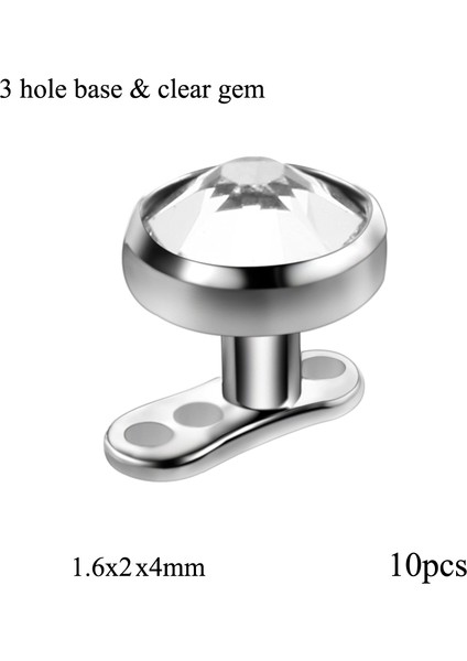 10 Adet/grup G23 Titanyum Piercing Mikro Dermal Çapa Tabanı ve Üstleri Skinner Dalgıç Kristal Mücevher Baş Implantları Vücut Piercing Takısı (Yurt Dışından)