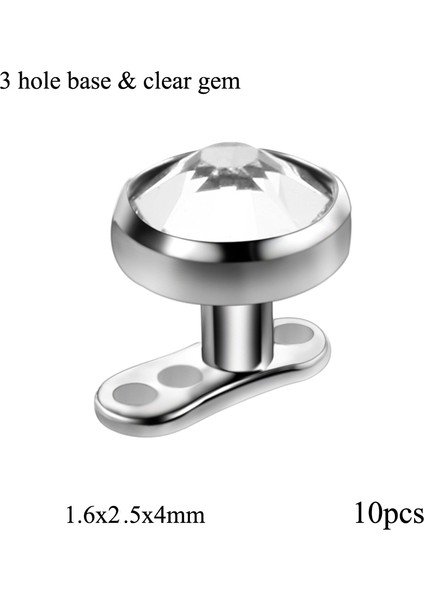 10 Adet/grup G23 Titanyum Piercing Mikro Dermal Çapa Tabanı ve Üstleri Skinner Dalgıç Kristal Mücevher Baş Implantları Vücut Piercing Takısı (Yurt Dışından)