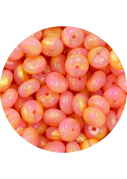 Yeni 100 Adet Gökkuşağı Kravat Boyası 14MM Parıltılı Silikon Boncuklar Abaküs 14MM Gevşek Toplar Kalemler Anahtarlık Dıy Takı Için Parlak Parlak Boncuk (Yurt Dışından)