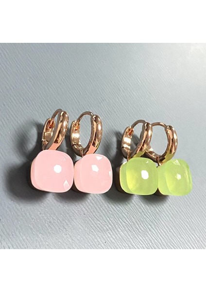 Kadınlar Için 10.6mm Clic Nudo Küpeler Yüksek Kaliteli Kristal Küpeler Kare Mavi Topaz Küpeler Moda Takı Hediye (Yurt Dışından)