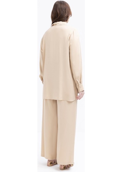 Bej-Cep Detaylı Büyük Beden Pantolonlu Takım fırsatları