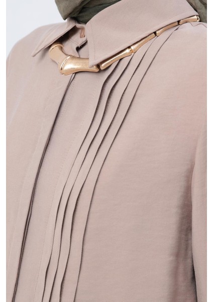 Vizon-Nervürlü Yırtmaçlı Modal Pantolonlu Takım indirimleri