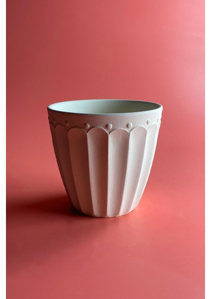 Lotus Saksı Küçük - Seramik Bisküvi (Ham Ürün)