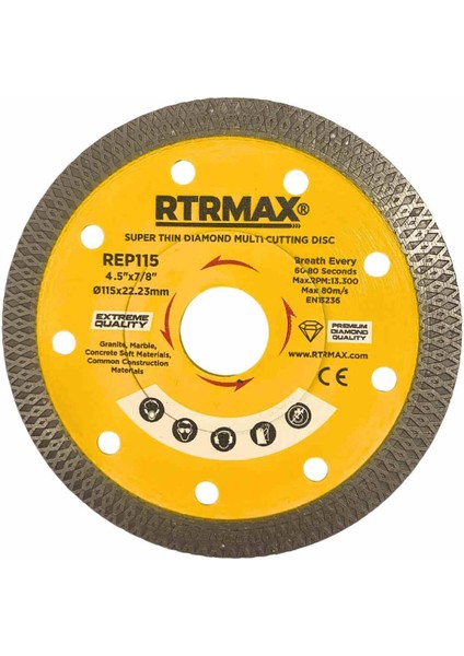 REP115 Çapraz Dişli Hassas Mermer Kesici Elmas 115 mm