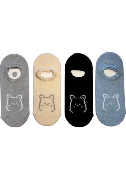 Çocuk Ayıcık Desenli Görünmez Babet Çorap