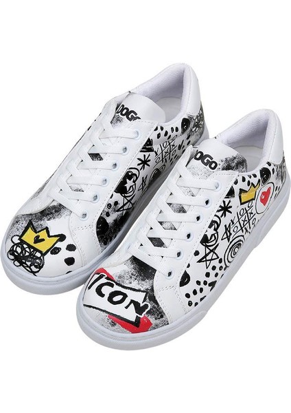 Kadın Vegan Deri Beyaz Sneakers - Icon Tasarım