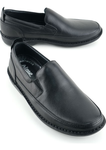 Erkek Yazlık Iç Dış Deri Ortopedik Rahat Klimalı Taban Boğazdan Lastikli Esnek Günlük Ayakkabı